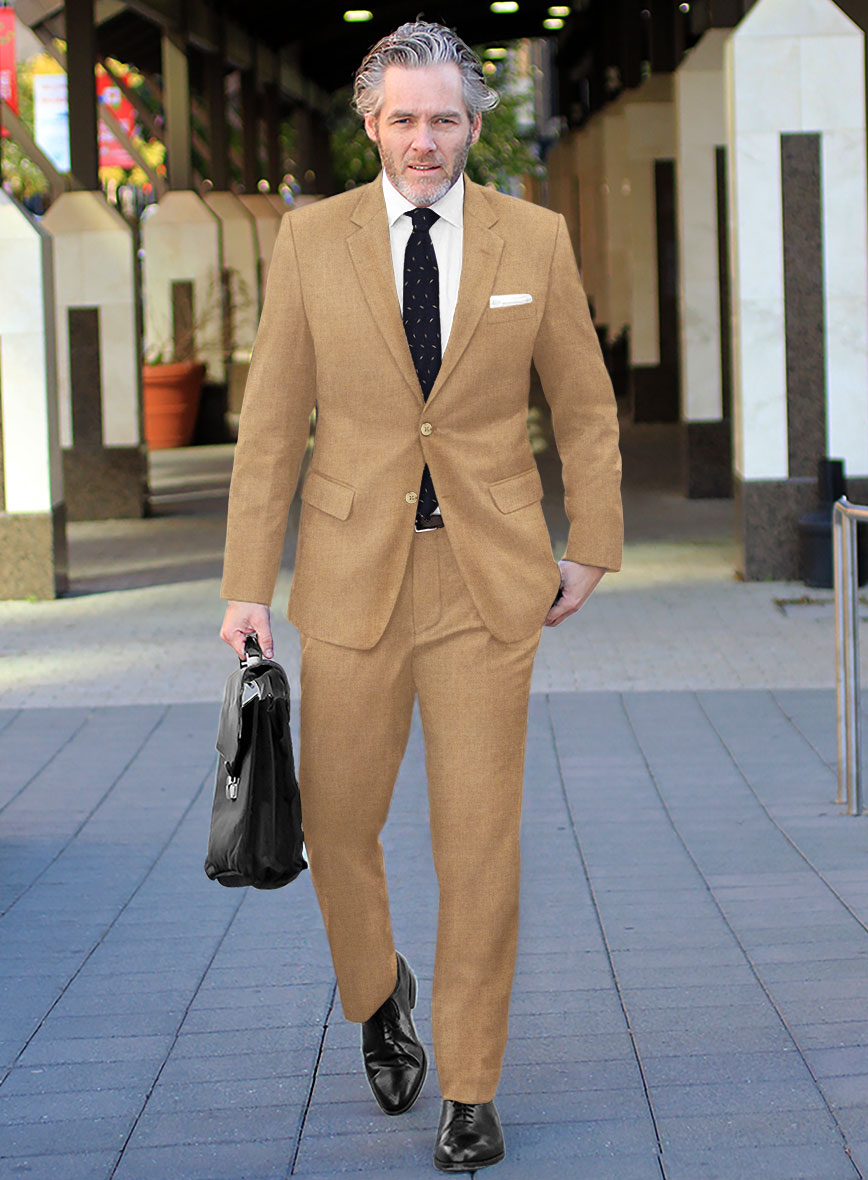 Italian Saddle Brown Tweed Suit – StudioSuits