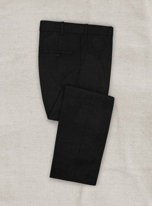 Italian Tela Black Wool Linen Suit – StudioSuits