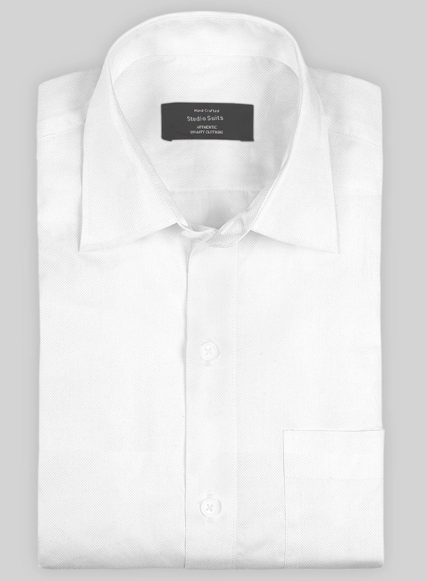 Italian White Cross Oxford Shirt – StudioSuits