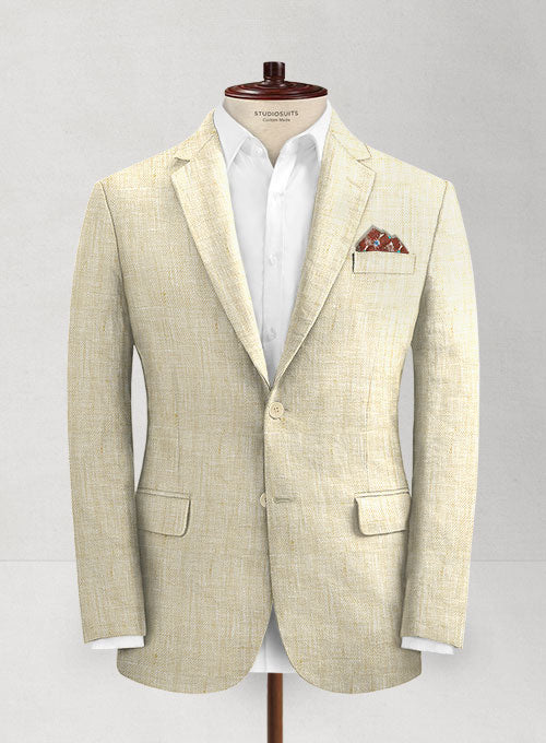 Italian Linen Summer Beige Jacket - StudioSuits