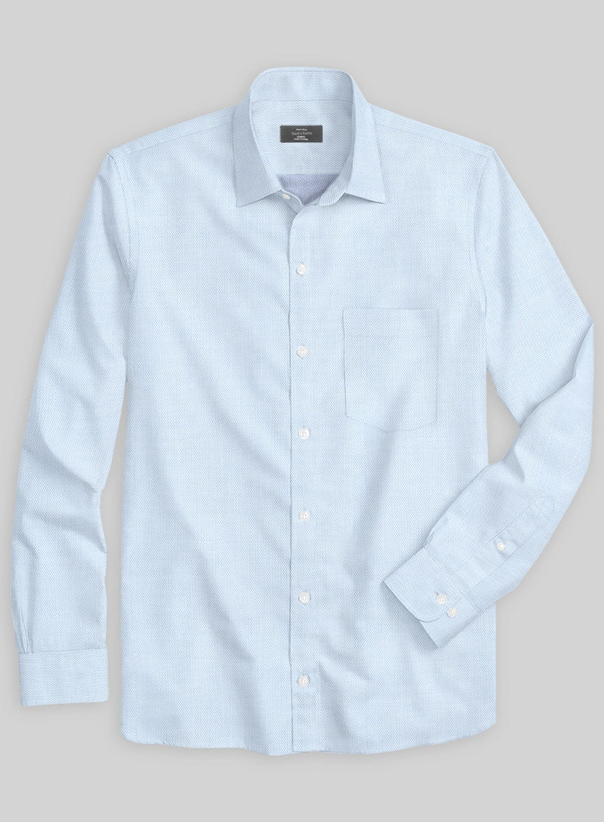 Italian Lombardo Gauze Blue Shirt - StudioSuits