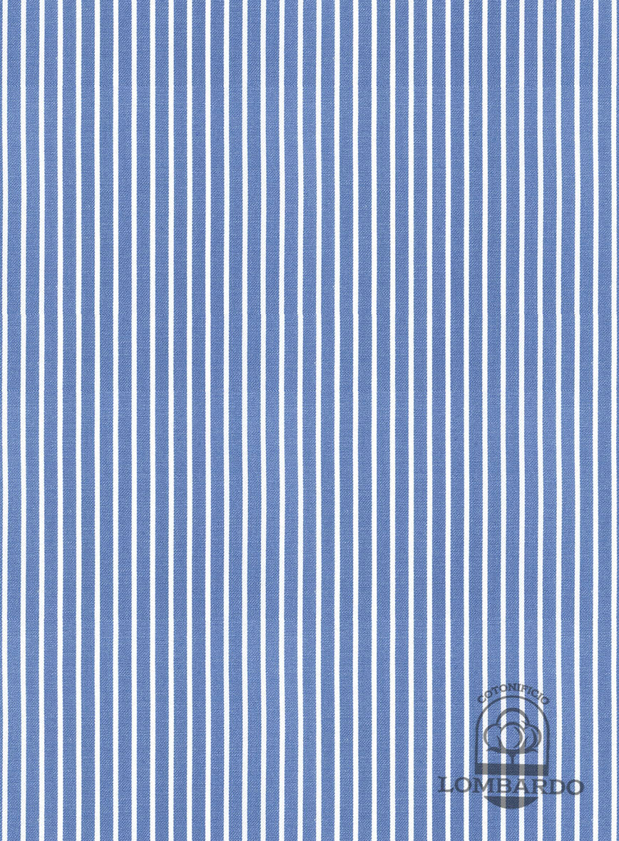 Italian Lombardo Mariner Blue Stripes Shirt - StudioSuits