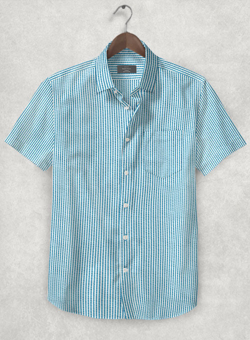 Italian Seersucker Light Blue Shirt – StudioSuits