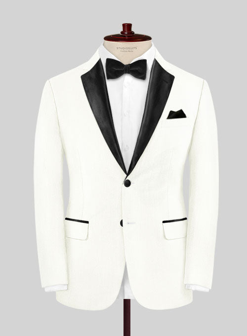 Ivory Wool Tuxedo Jacket – StudioSuits