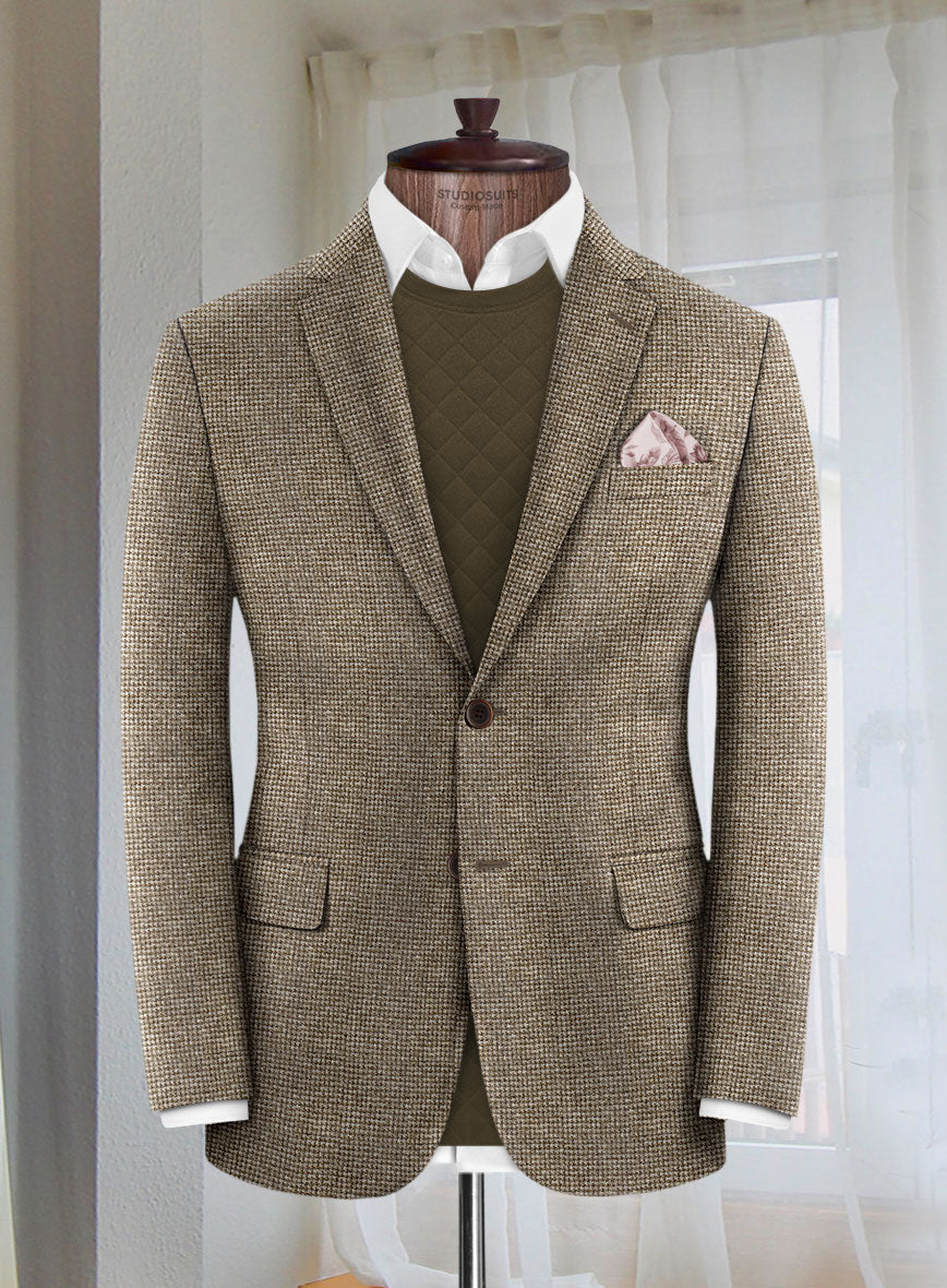 Lanificio Zegna Brown Basket Weave Jacket - StudioSuits