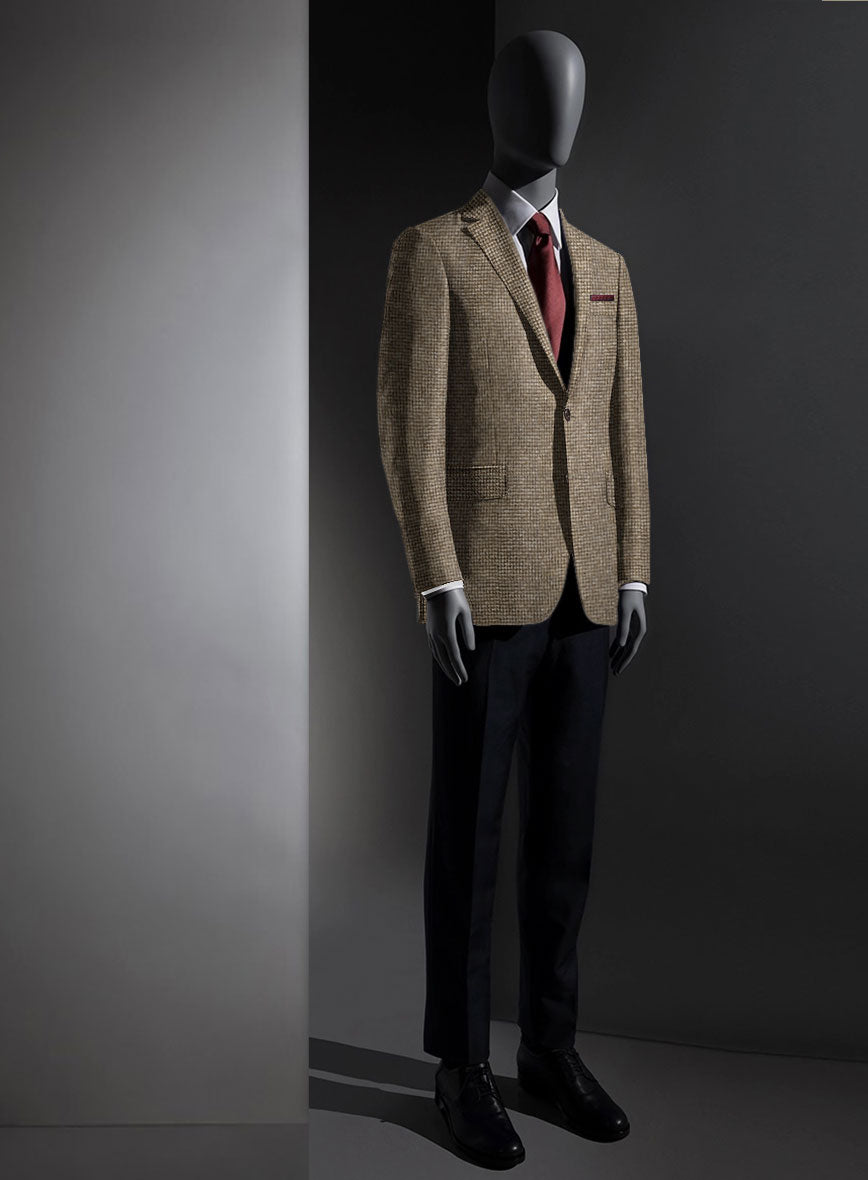 Lanificio Zegna Brown Basket Weave Jacket - StudioSuits