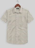 Light Brown Checks Linen Shirt - StudioSuits