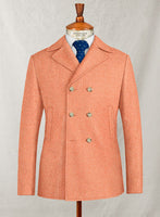 Melange Musk Tweed Pea Coat - StudioSuits