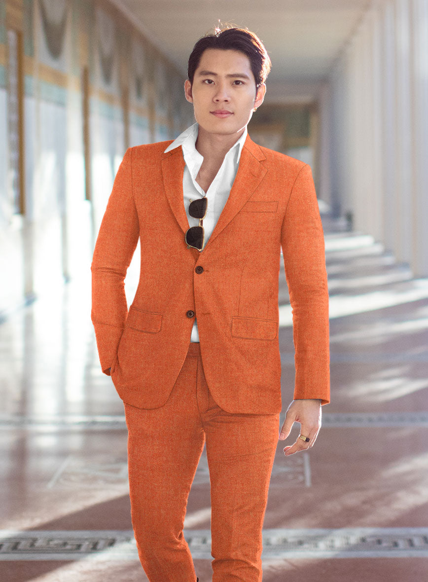 Naples Spring Orange Tweed Suit – StudioSuits