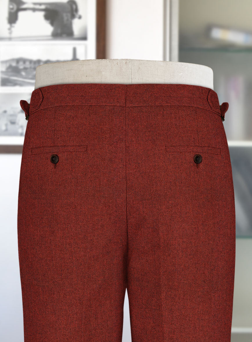 Naples Sundowner Rust Highland Tweed Trousers - StudioSuits