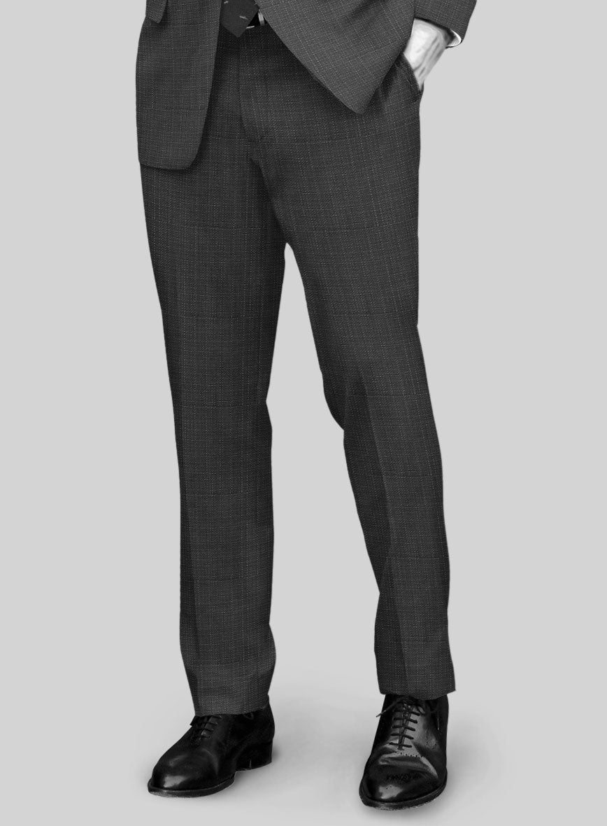 Napolean Bob Weave Gray Wool Pants - StudioSuits