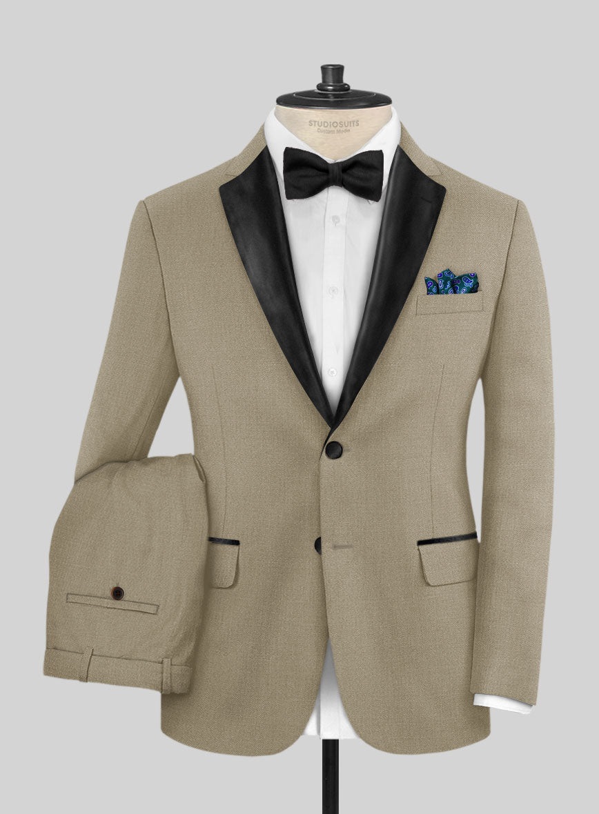 Napolean Dark Khaki Wool Tuxedo Suit – StudioSuits