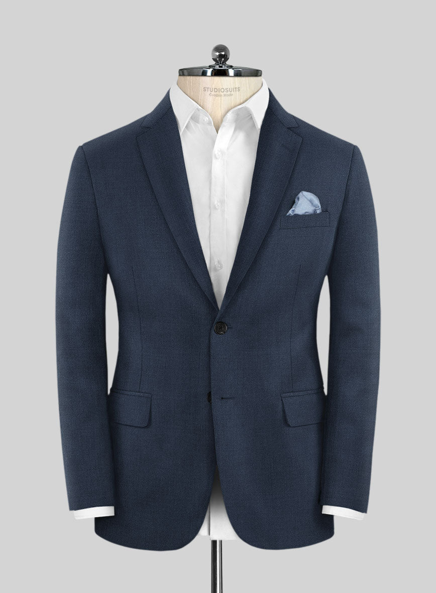 Napolean Ink Blue Wool Jacket - StudioSuits