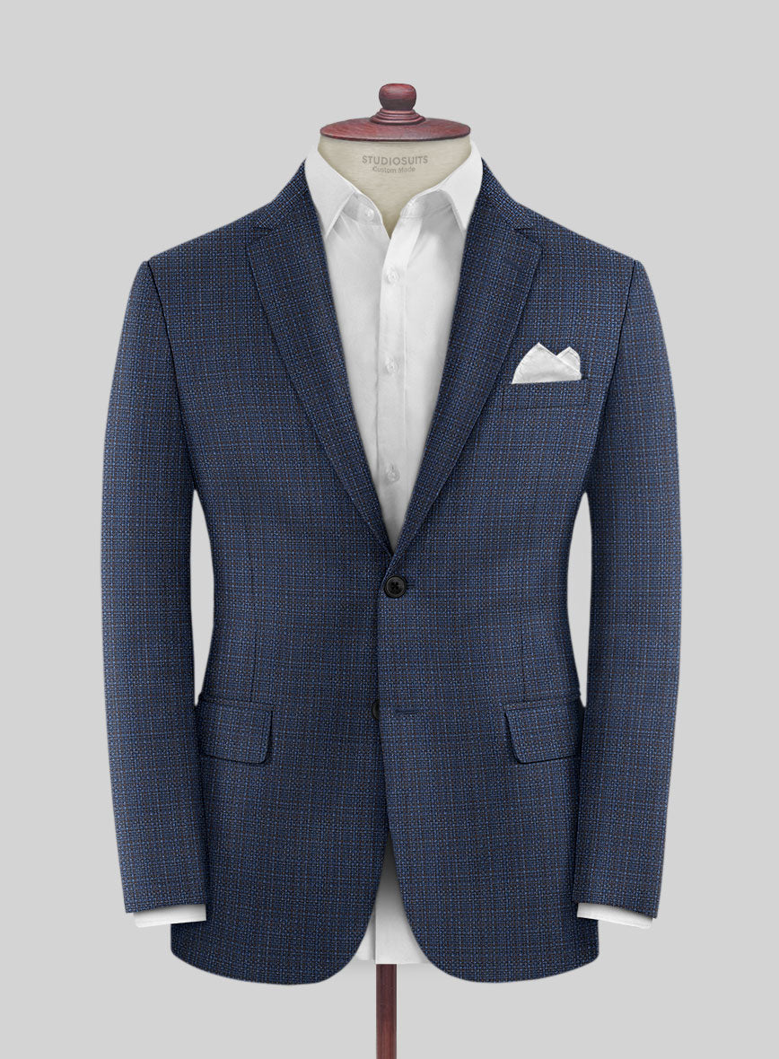 Napolean Retro Blue Wool Jacket - StudioSuits