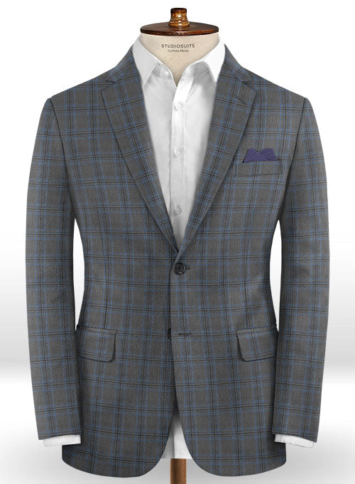 Napolean Sarcho Gray Blue Wool Jacket – StudioSuits