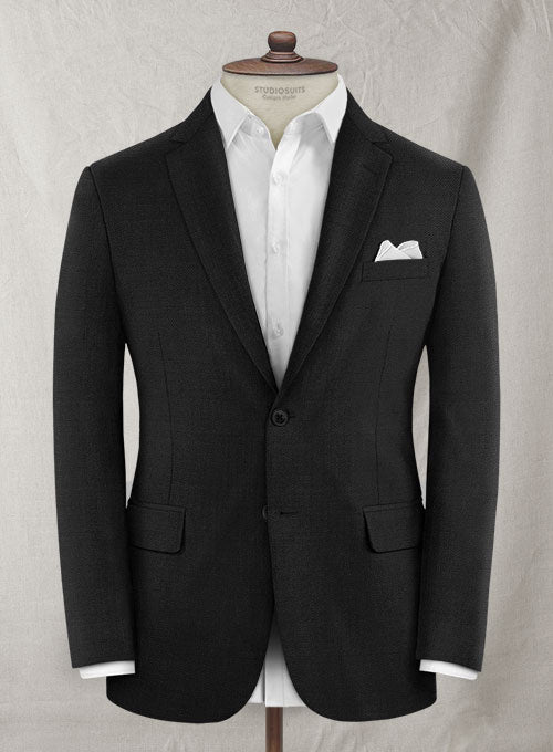 Napolean Stretch Black Wool Suit – StudioSuits