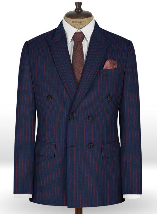 Napolean Stripo Blue Wool Suit – StudioSuits