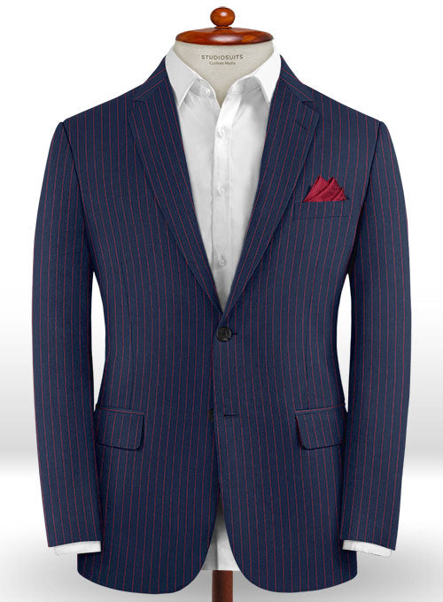 Napolean Stripo Blue Wool Jacket – StudioSuits