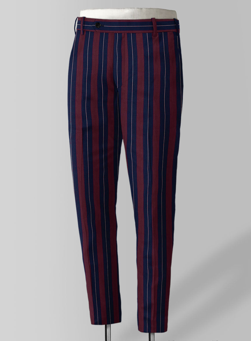 Blue and red striped pants online