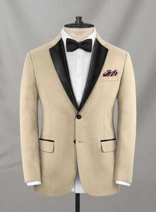 Napolean Stretch Khaki Wool Tuxedo Jacket – StudioSuits