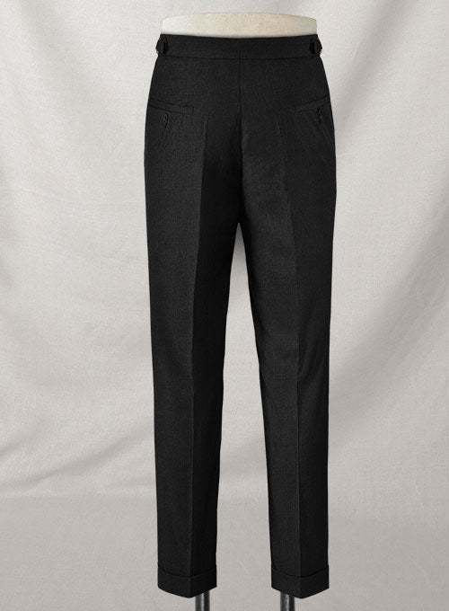 Napolean Stretch Black Highland Wool Trousers – StudioSuits