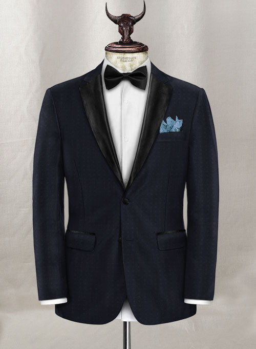 Italian Style Black Wool Tuxedo Suit - Wine Satin Trim II – StudioSuits