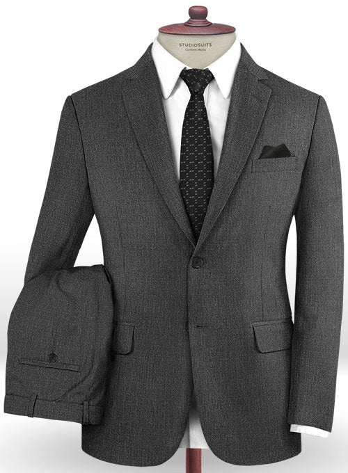Napolean Sharkskin Charcoal Wool Suit – StudioSuits