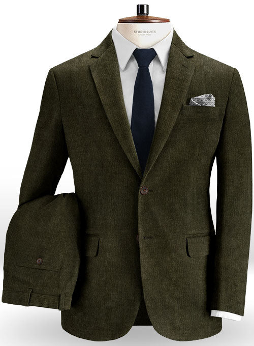 Dark Olive Green Corduroy Suit – StudioSuits