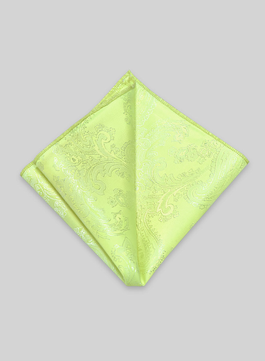 Paisley Pocket Square-Neon Green - StudioSuits