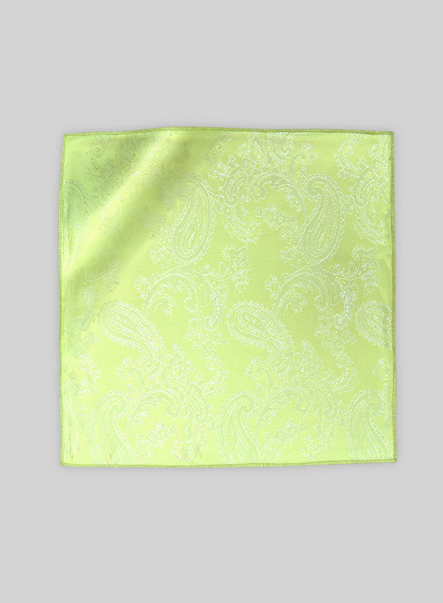 Paisley Pocket Square-Neon Green - StudioSuits