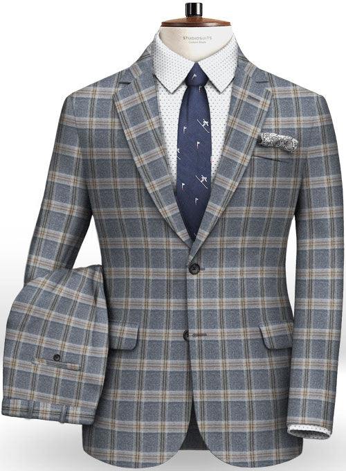 Parma Blue Feather Tweed Suit – StudioSuits