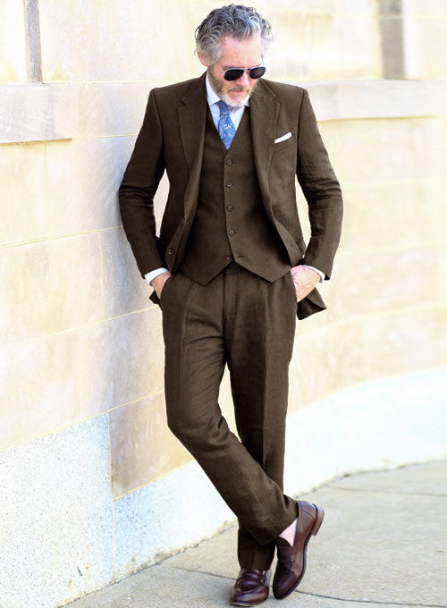 Pure Rich Brown Linen Suit