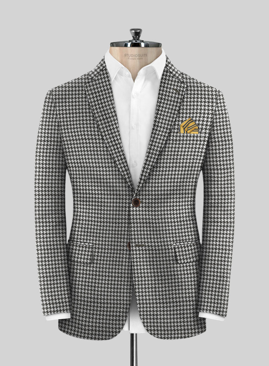 Reda Antina Gray Houndstooth Wool Jacket - StudioSuits