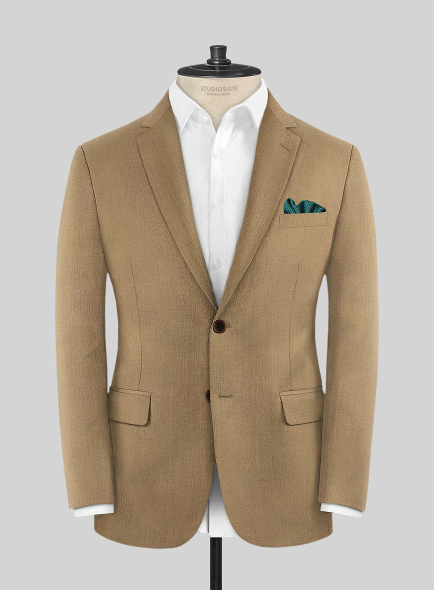 Reda British Khaki Wool Jacket - StudioSuits