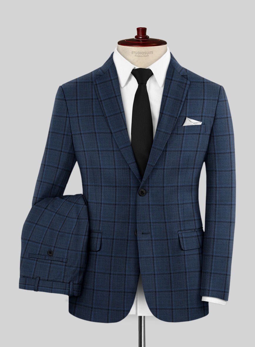 Reda Casi Blue Checks Wool Suit - StudioSuits