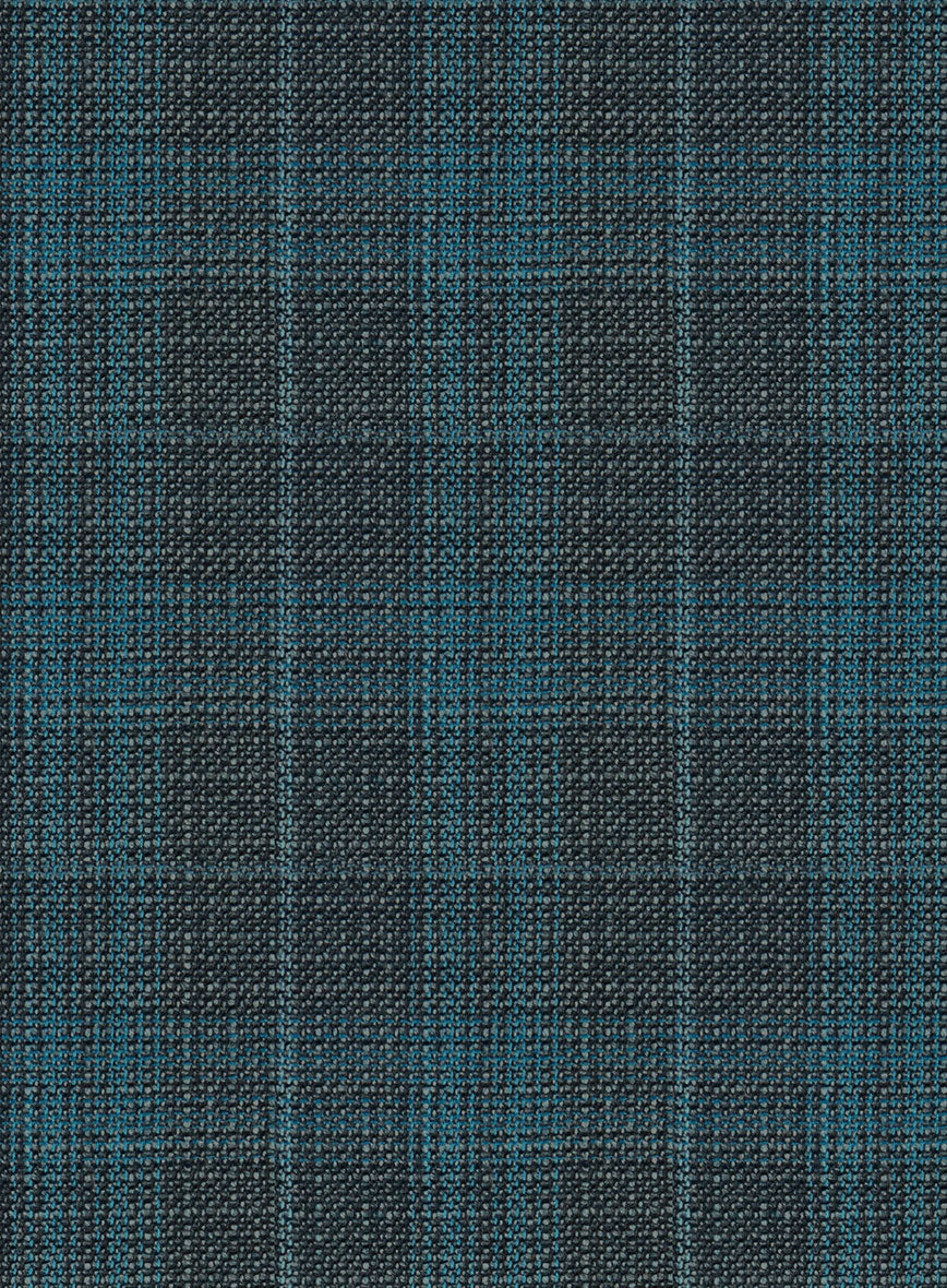 Reda Cyan Green Checks Wool Suit - StudioSuits