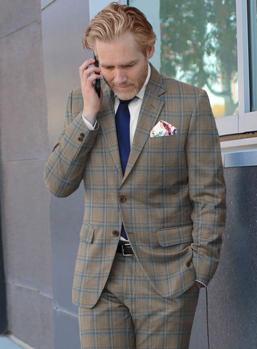 Reda Agodi Brown Checks Wool Jacket - StudioSuits