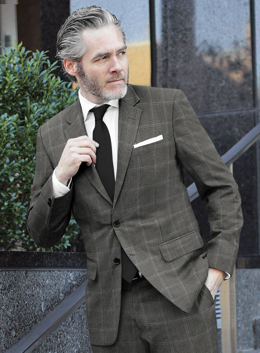 Reda Igidro Gray Checks Wool Jacket - StudioSuits