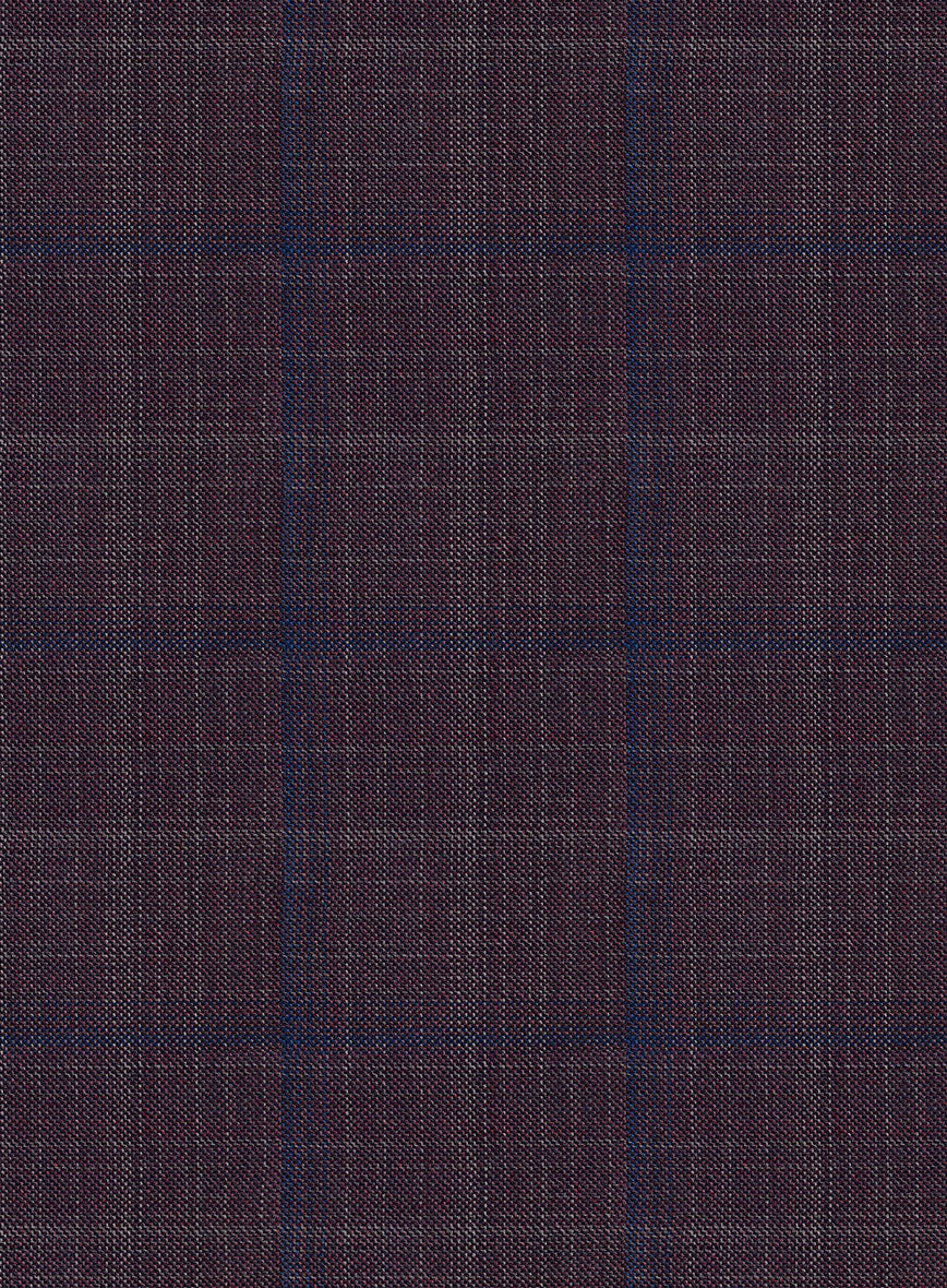 Reda Mulled Wine Checks Wool Suit - StudioSuits