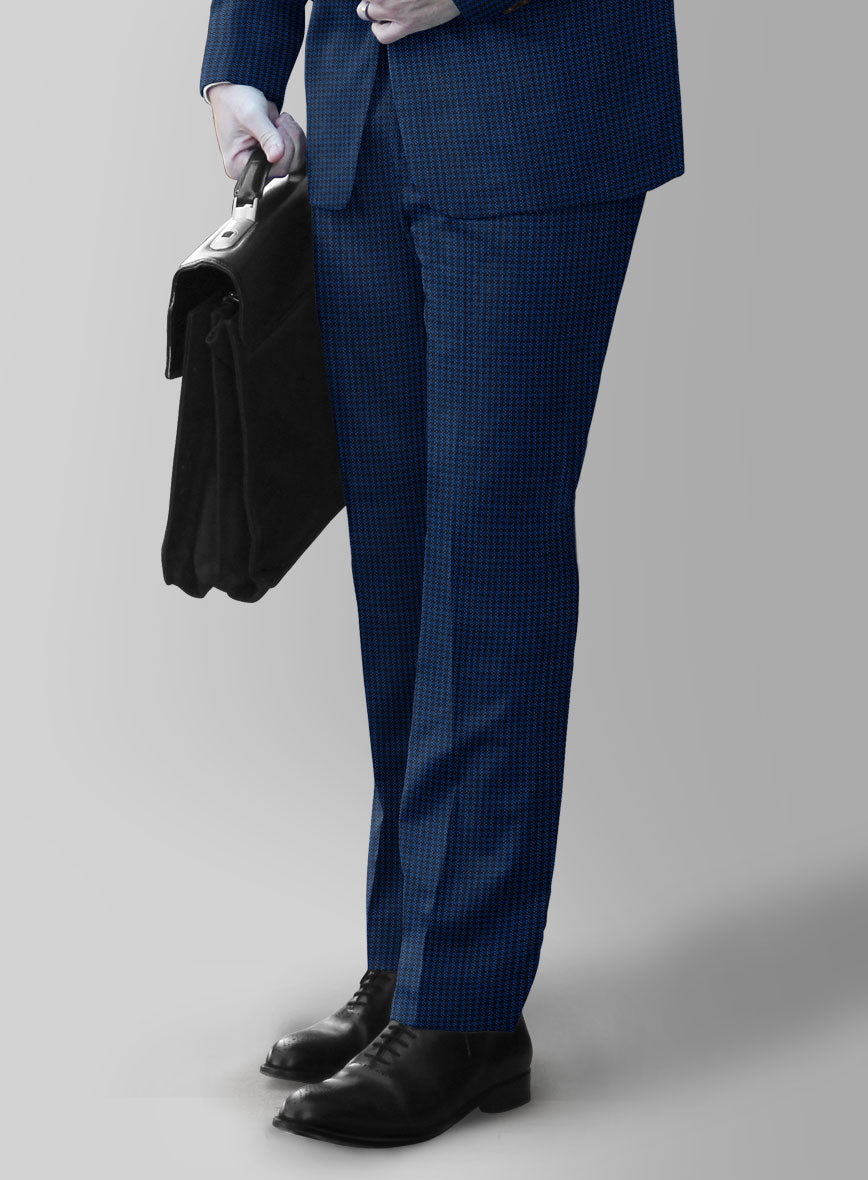 Reda Ocean Blue Wool Pants - StudioSuits