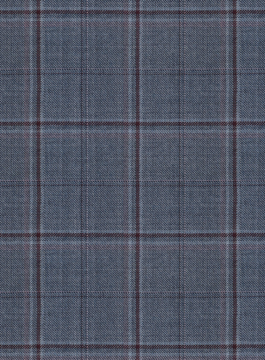 Reda Tropical Blue Checks Wool Suit - StudioSuits