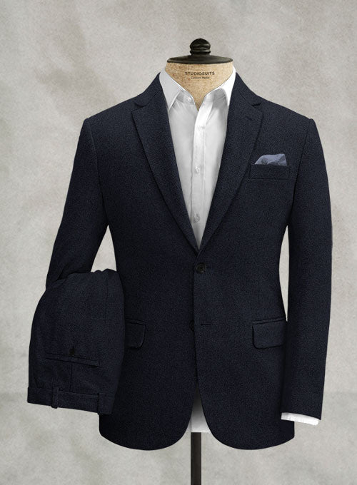 Rope Weave Dark Blue Tweed Suit – StudioSuits