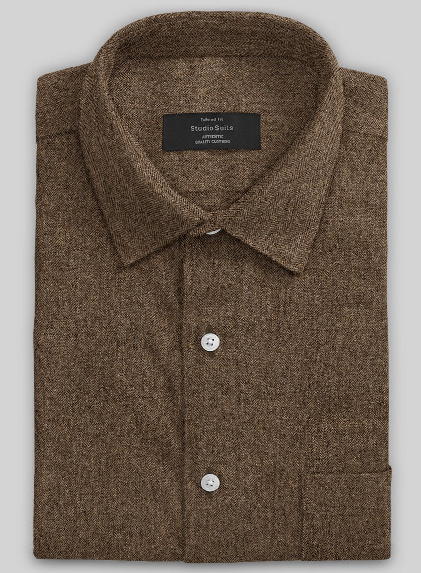 Rust Herringbone Tweed Shirt - StudioSuits