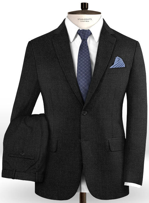 Scabal Worsted Dark Charcoal Wool Suit – StudioSuits