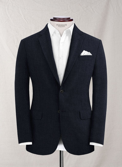 Solbiati Dark Blue Linen Suit – StudioSuits