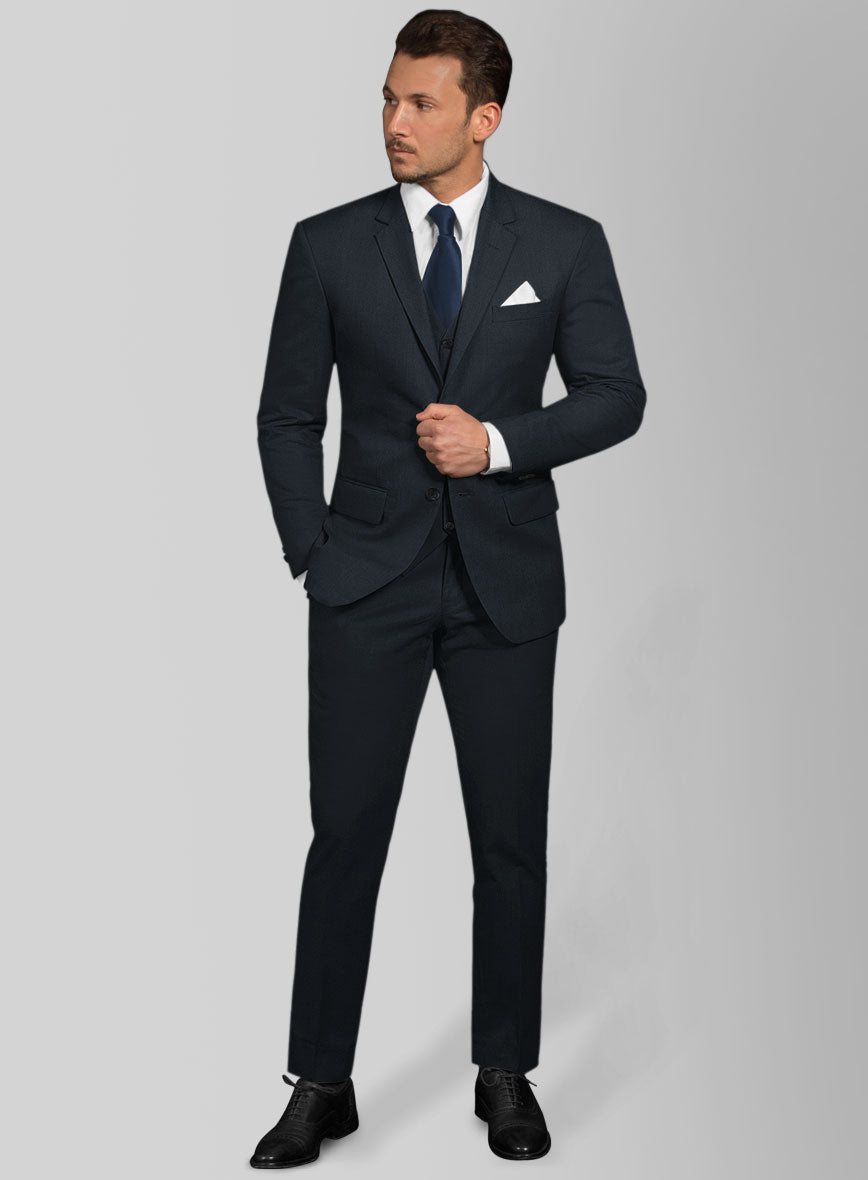 Stretch Summer Weight Navy Blue Chino Suit - StudioSuits