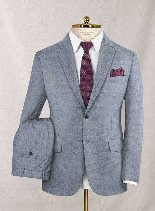 Stretch Glen Blue Wool Suit – StudioSuits