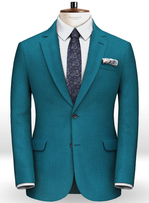 Teal Blue Wool Suit – StudioSuits