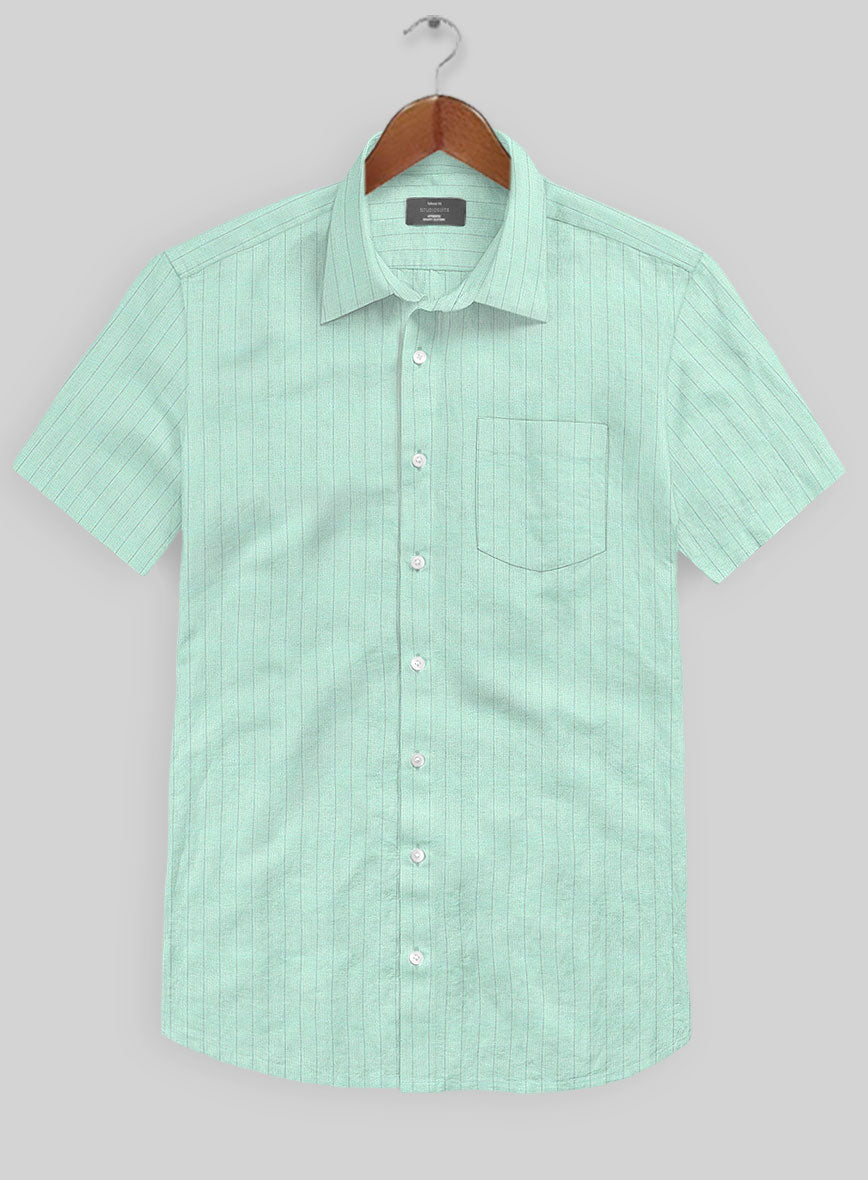 Tiffany Blue Stripe Linen Shirt – StudioSuits