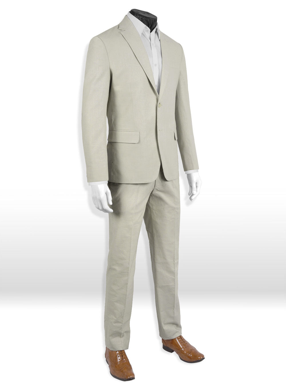 Tropical English Beige Linen Suit - Special Offer - StudioSuits